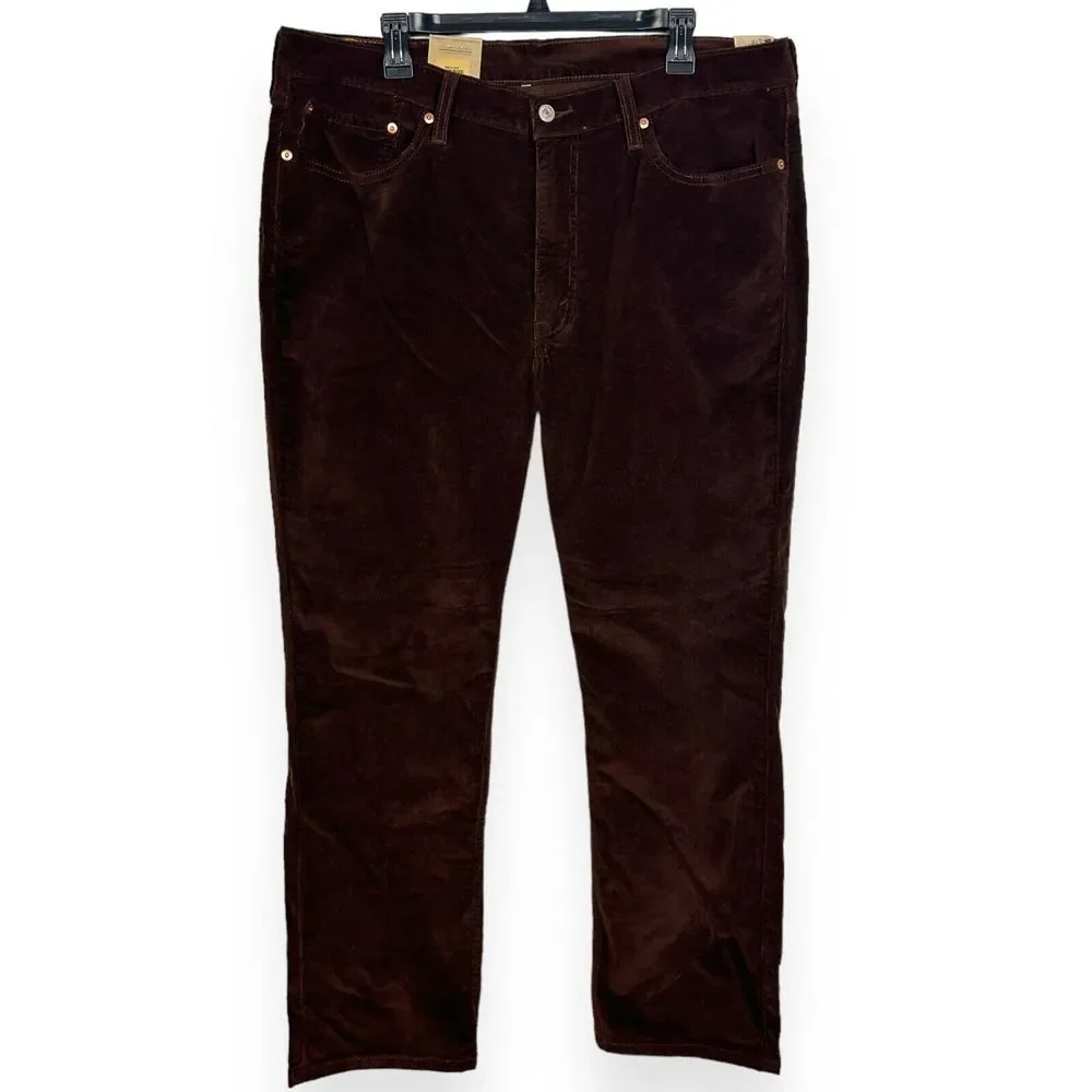 NEW Levis 514 Straight Stretch‎ CORDUROY Pants 38x30 Cotton Blend Brown